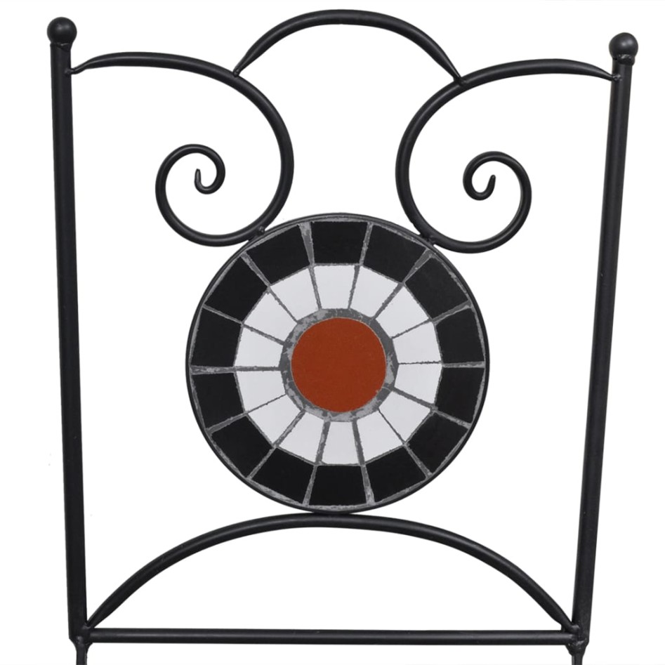 Mesa y sillas bistró 3 pzas mosaico cerámica terracota y