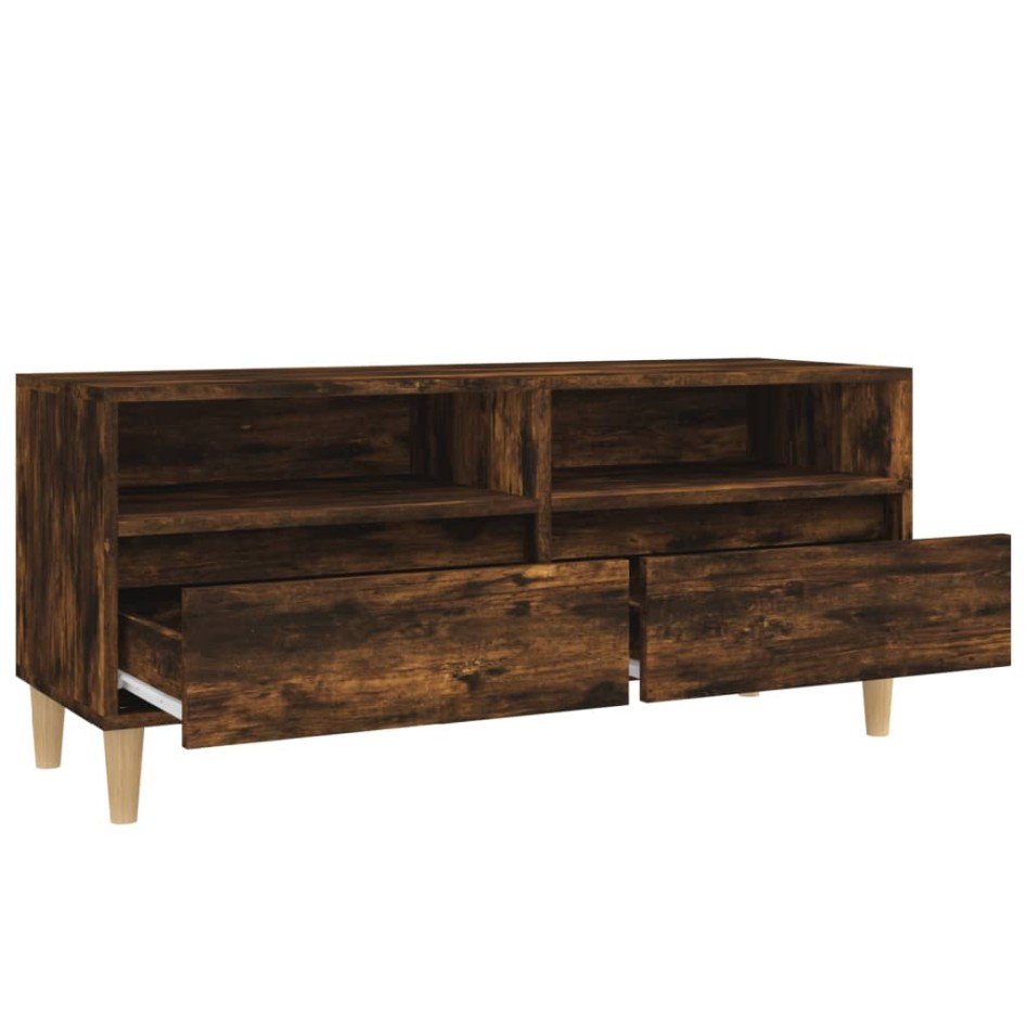 Mueble de TV madera contrachapada roble ahumado