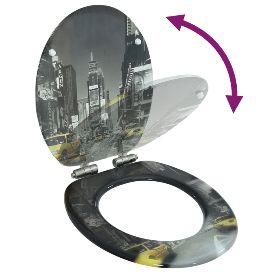 Asiento inodoro WC tapa de cierre suave MDF diseño Nueva