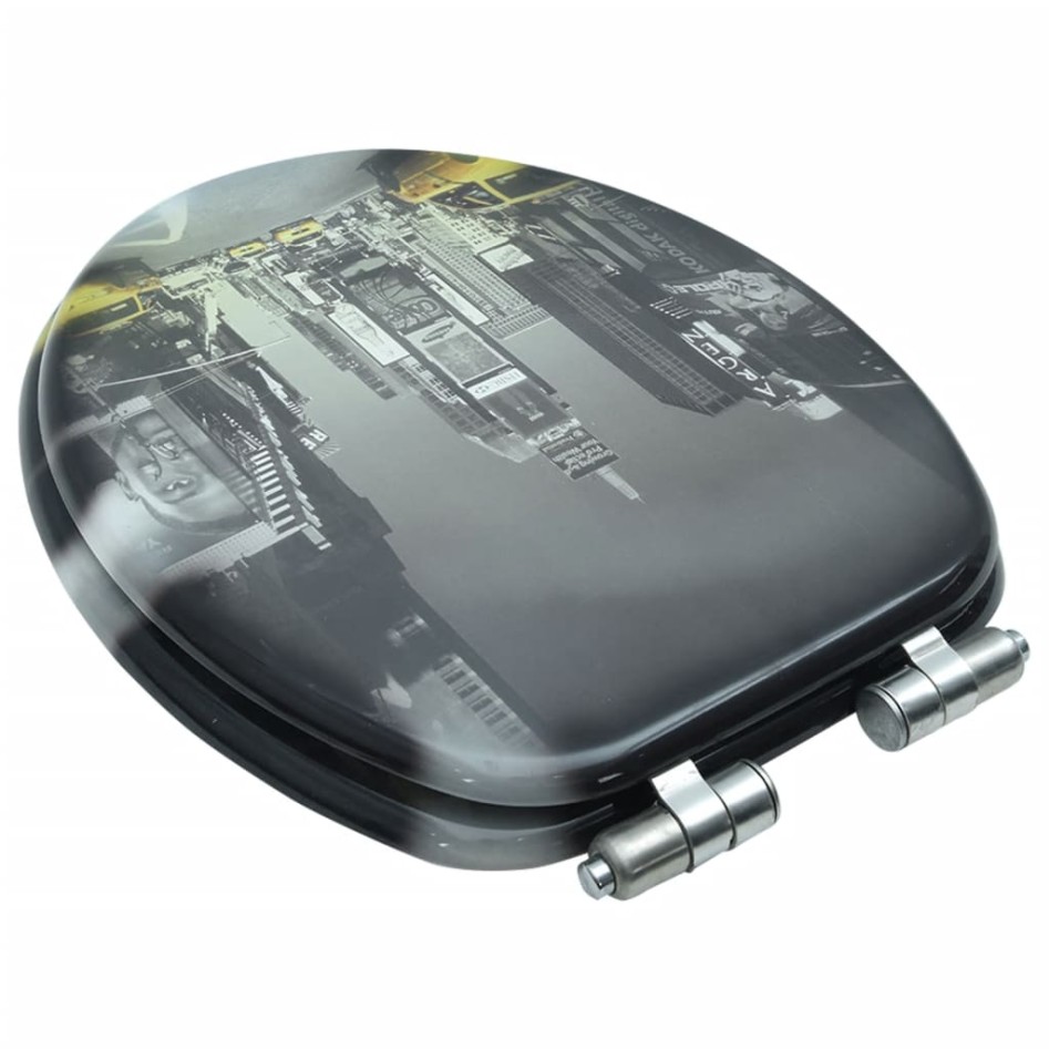 Asiento inodoro WC tapa de cierre suave MDF diseño Nueva