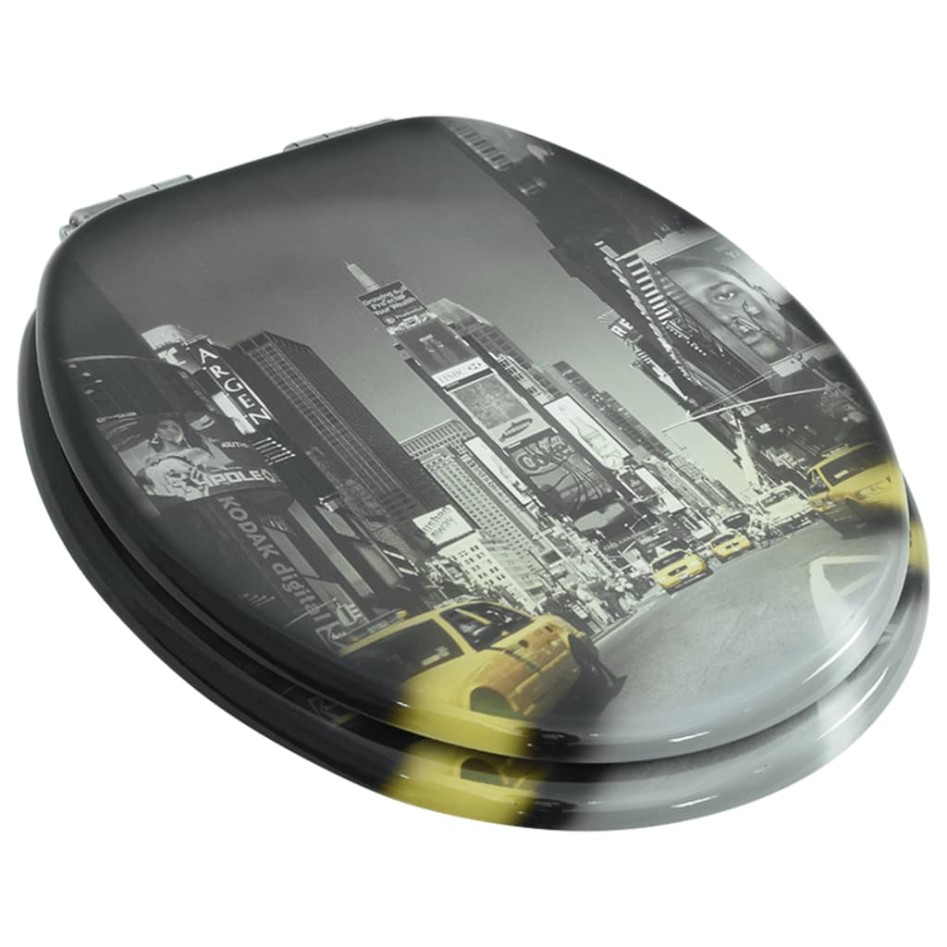 Asiento inodoro WC tapa de cierre suave MDF diseño Nueva