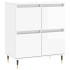 Aparador de madera contrachapada blanco brillante 60x35x70