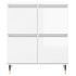 Aparador de madera contrachapada blanco brillante 60x35x70