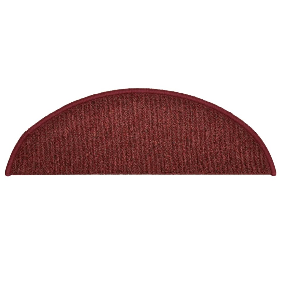 Alfombras de peldaños de escalera 15 uds rojo 56x17x3