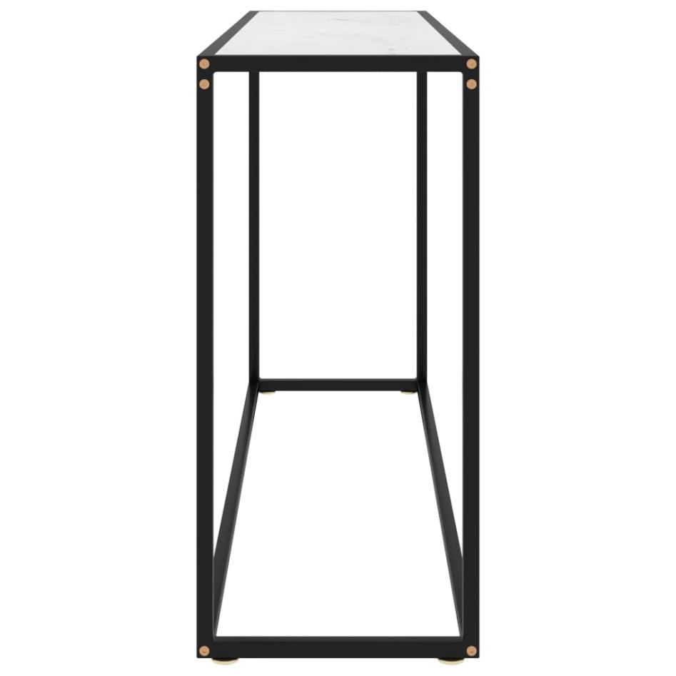Mesa consola vidrio templado blanco 120x35x75