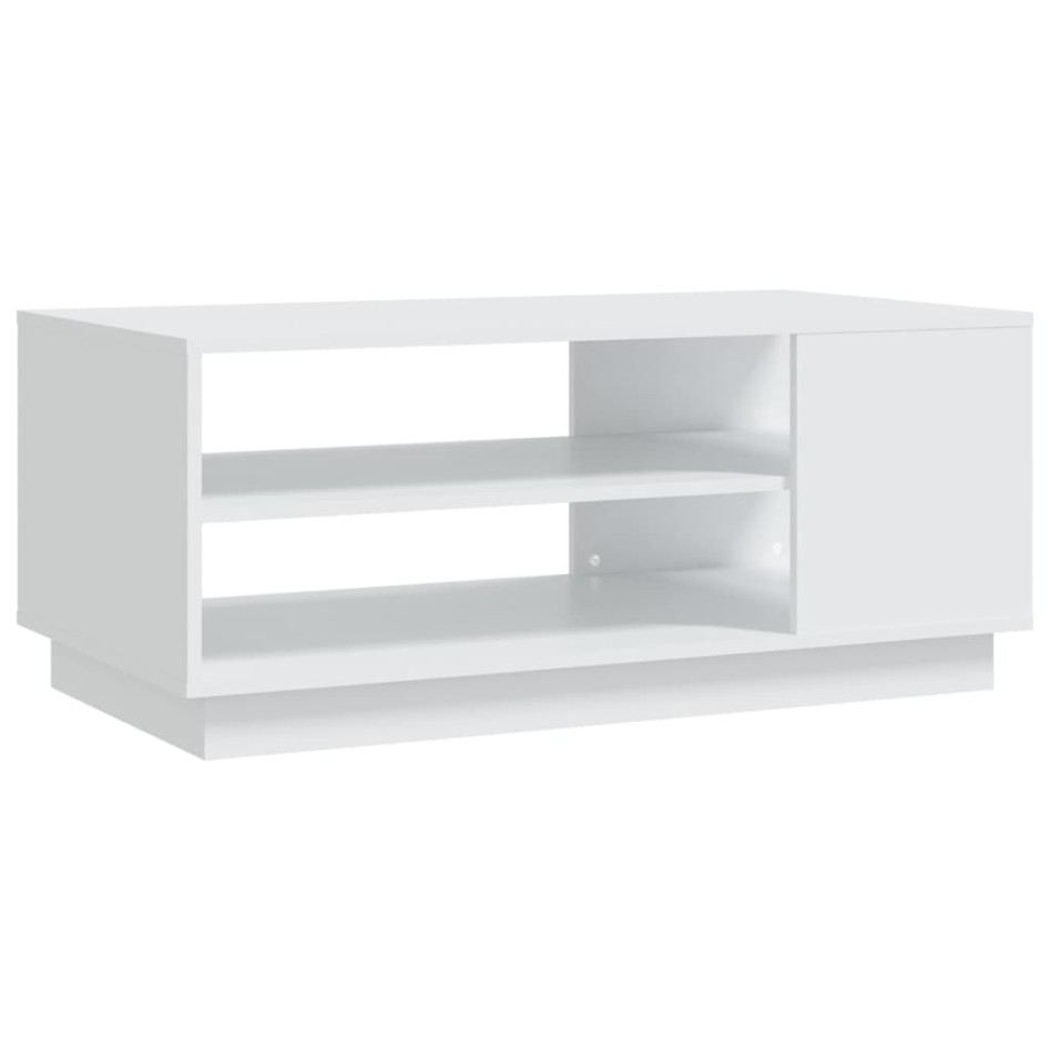 Mesa de centro de madera de ingeniería blanca 102x55x43