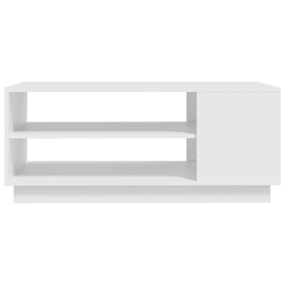 Mesa de centro de madera de ingeniería blanca 102x55x43