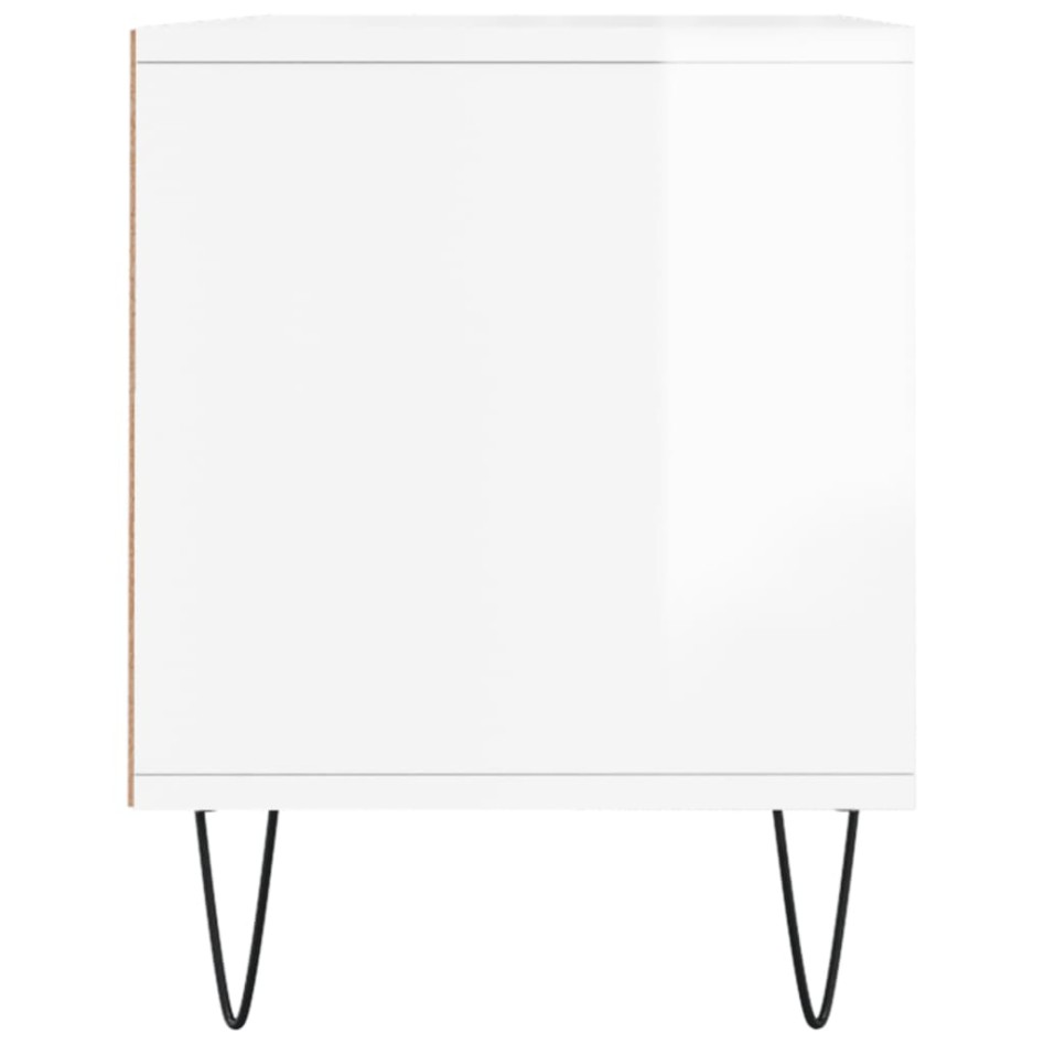 Mueble de TV madera contrachapada blanco brillo