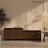 Mueble de TV madera de ingeniería marrón roble 146,5x35x50