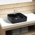 Lavabo de cerámica cuadrado con orificio de grifo/desagüe