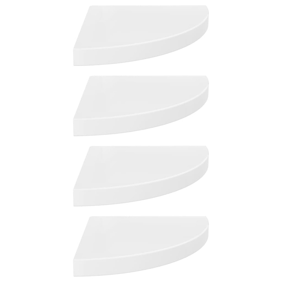 Estante flotante de pared 4 uds MDF blanco brillo 35x35x3,8