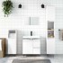 Armario de baño madera contrachapada blanco 65x33x60