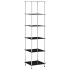 Estantería 6 niveles cristal templado negro 40x40x160