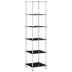 Estantería 6 niveles cristal templado negro 40x40x160 cm