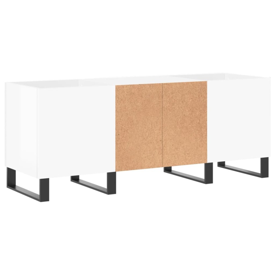 Mueble discos madera contrachapada blanco brillo 121x38x48