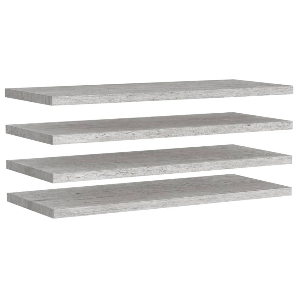 Estantes flotantes pared 4 uds gris hormigón MDF 90x23,5x3,8