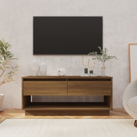 Mueble de TV madera de ingeniería marrón roble 102x41x44