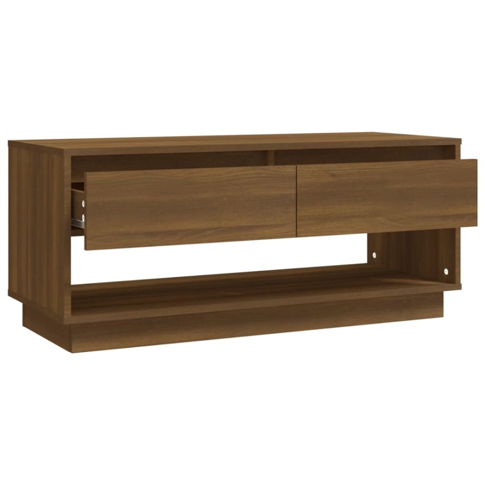 Mueble de TV madera de ingeniería marrón roble 102x41x44