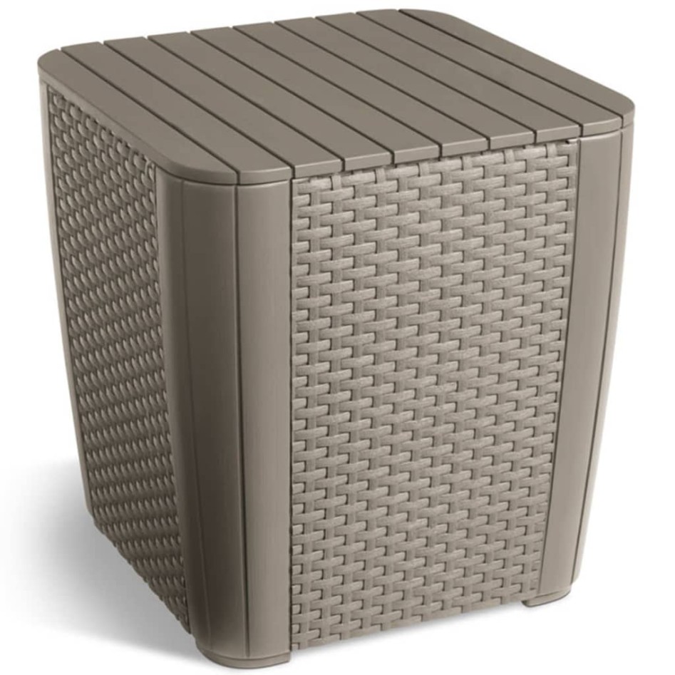 Keter Mesa auxiliar de jardín Luzon mimbre plano color