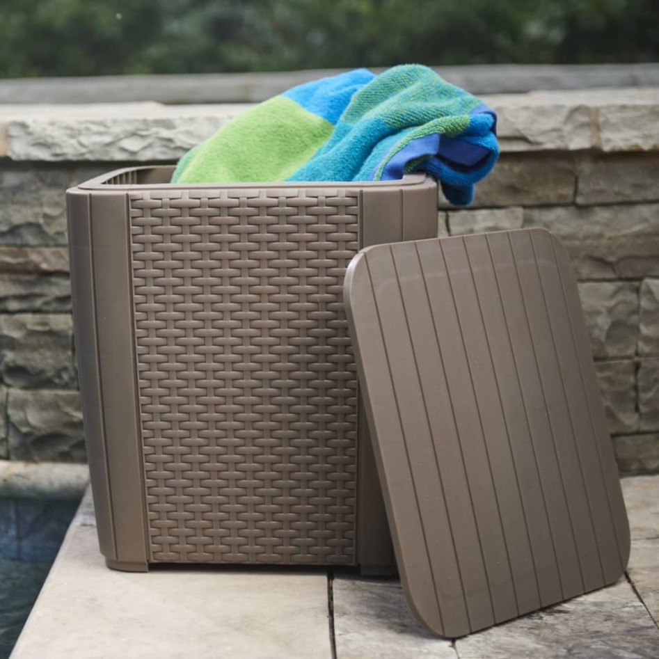 Keter Mesa auxiliar de jardín Luzon mimbre plano color