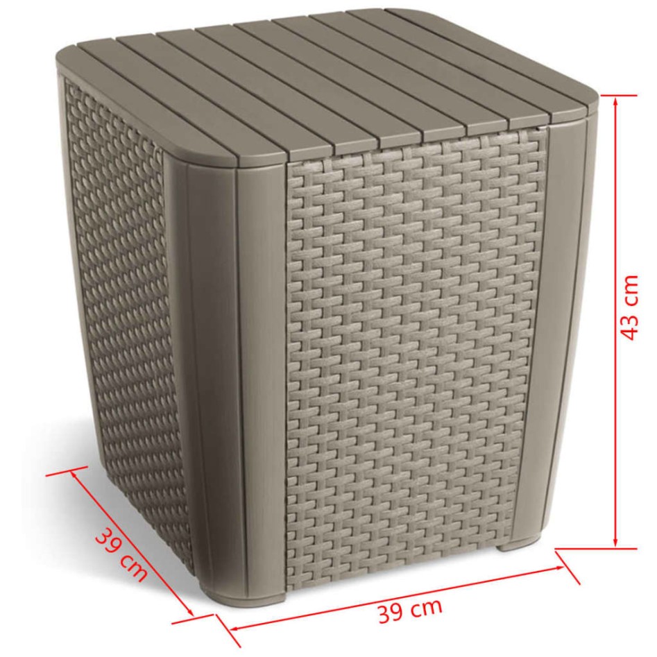 Keter Mesa auxiliar de jardín Luzon mimbre plano color