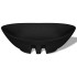 Lavabo Oval de cerámica negra de lujo con desagüe, 59 x 38,5