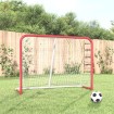 Portería hockey y red acero poliéster rojo blanco 153x60x118cm