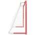 Portería hockey y red acero poliéster rojo blanco