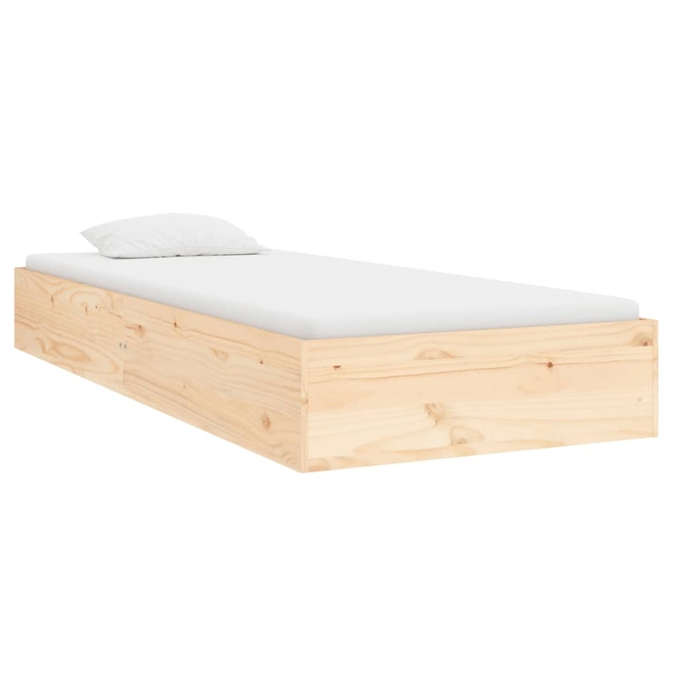 Estructura cama individual sin colchón madera maciza 75x190