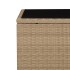 Mesita de ratán sintético beige y superficie de vidrio