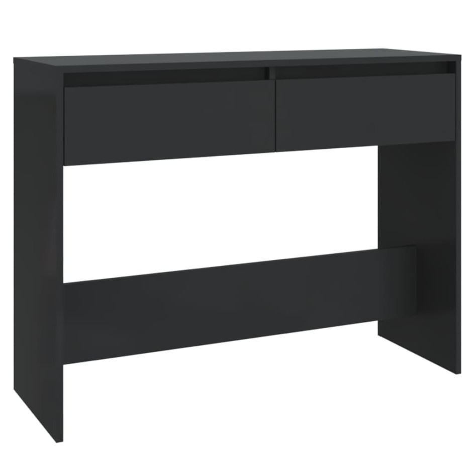 Mesa consola madera de ingeniería negra 100x35x76,5