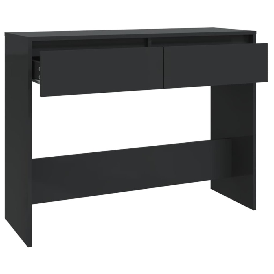Mesa consola madera de ingeniería negra 100x35x76,5