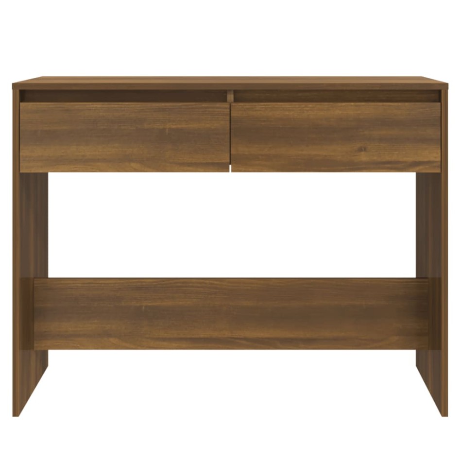 Mesa consola madera de ingeniería marrón roble 100x35x76,5