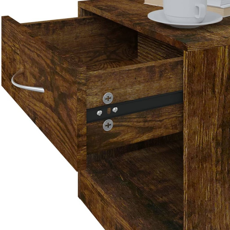 Mesitas de noche 2 unidades con cajón roble