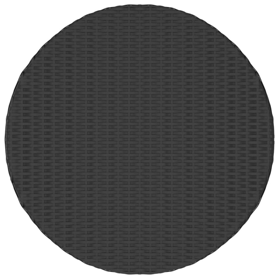 Mesita de centro de ratán sintético negro 68x68x30