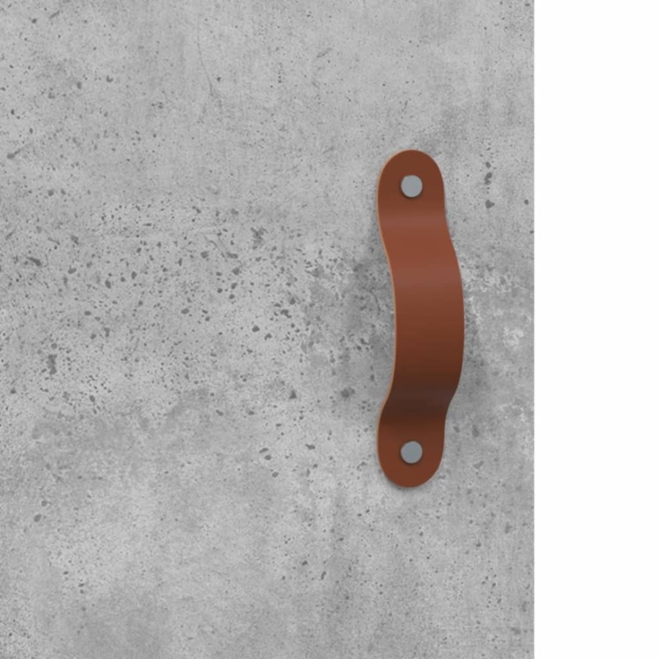 Aparador de madera de ingeniería gris hormigón 69,5x34x90