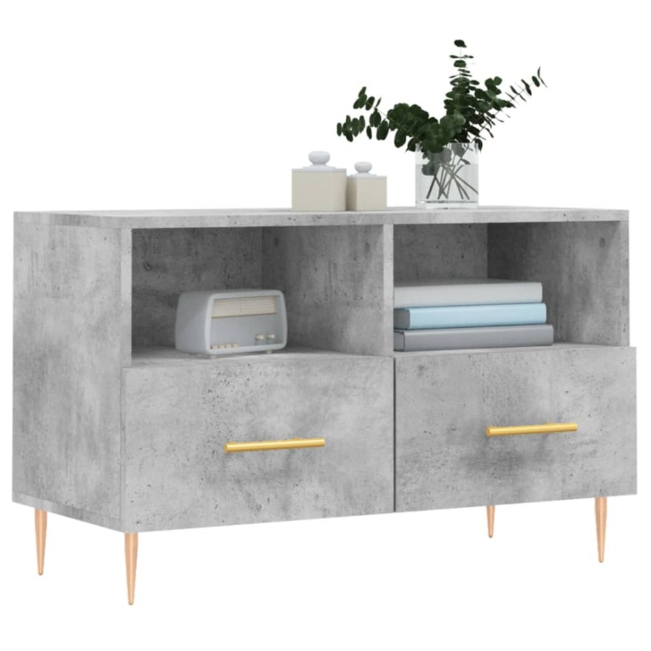 Mueble para TV madera contrachapada gris hormigón 80x36x50