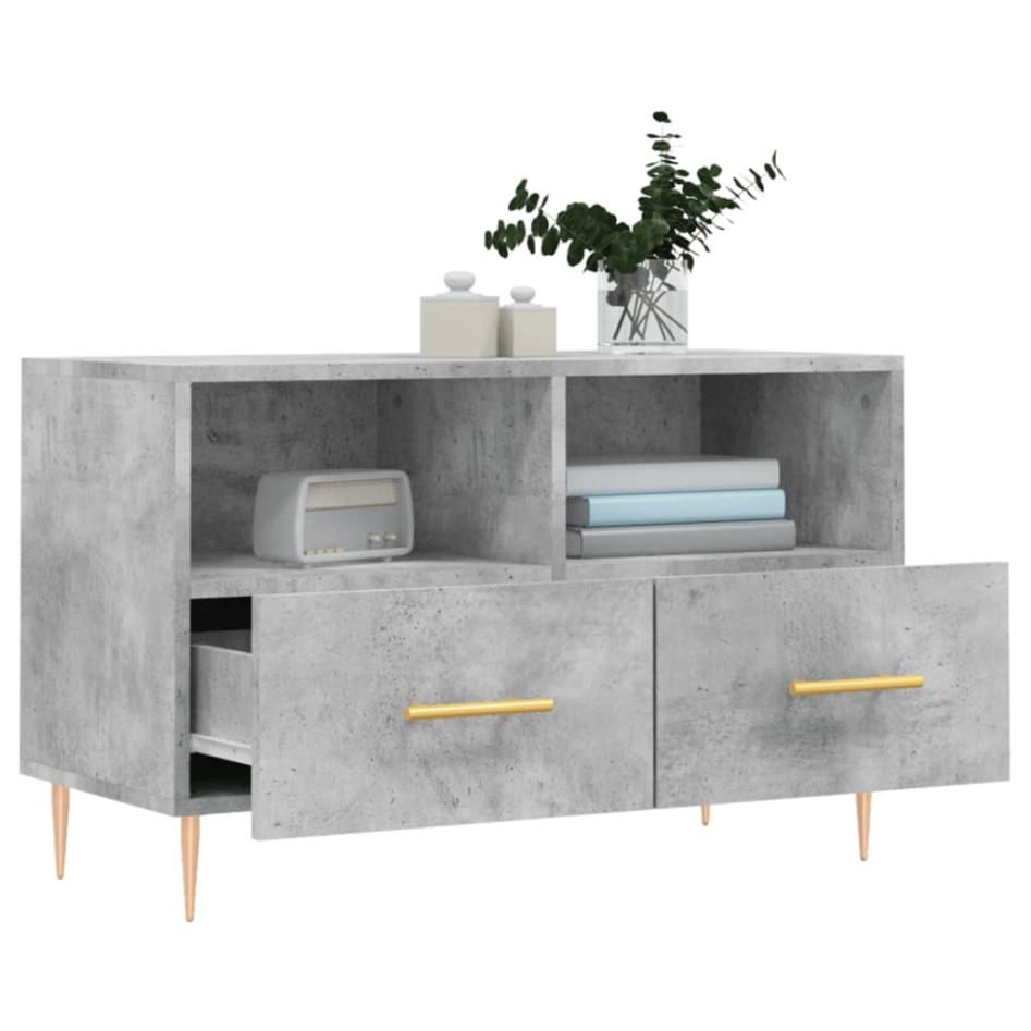 Mueble para TV madera contrachapada gris hormigón 80x36x50