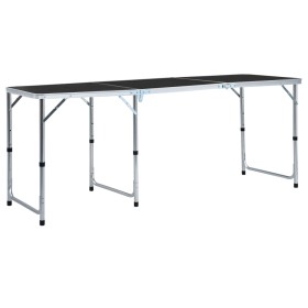 Mesa de camping plegable de aluminio gris 180x60
