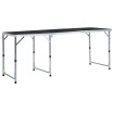 Mesa de camping plegable de aluminio gris 180x60 cm