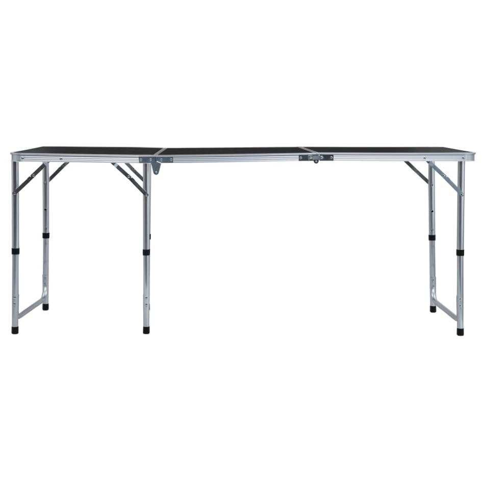 Mesa de camping plegable de aluminio gris 180x60