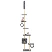 Rascador para gatos con poste de sisal huellas gris 260 cm