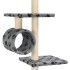 Rascador para gatos con poste de sisal huellas gris 260