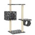 Rascador para gatos con poste de sisal huellas gris 260