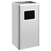 Papelera con cenicero de acero inoxidable 45 L