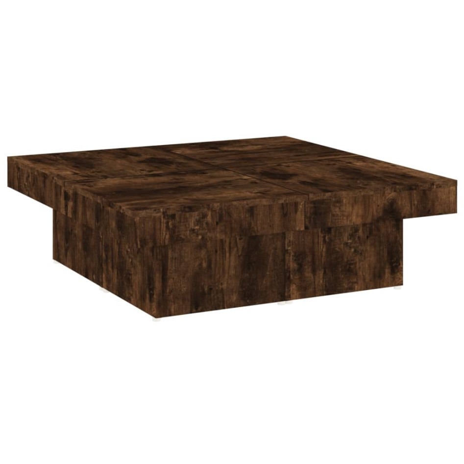 Mesa de centro madera contrachapada roble ahumado 90x90x28