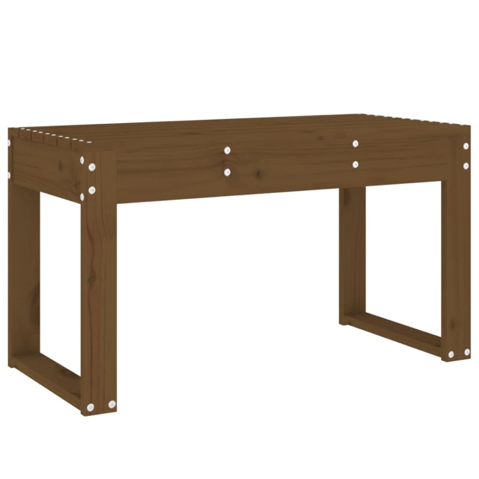 Banco de jardín madera maciza de pino marrón miel 80x38x45
