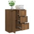 Aparador de madera contrachapada marrón roble 60x30x70