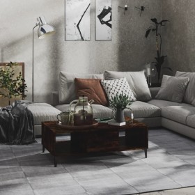 Mesa de centro madera ingeniería marrón ahumado 103,5x60x35