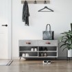 Banco zapatero madera de ingeniería gris hormigón 102x35x55 cm